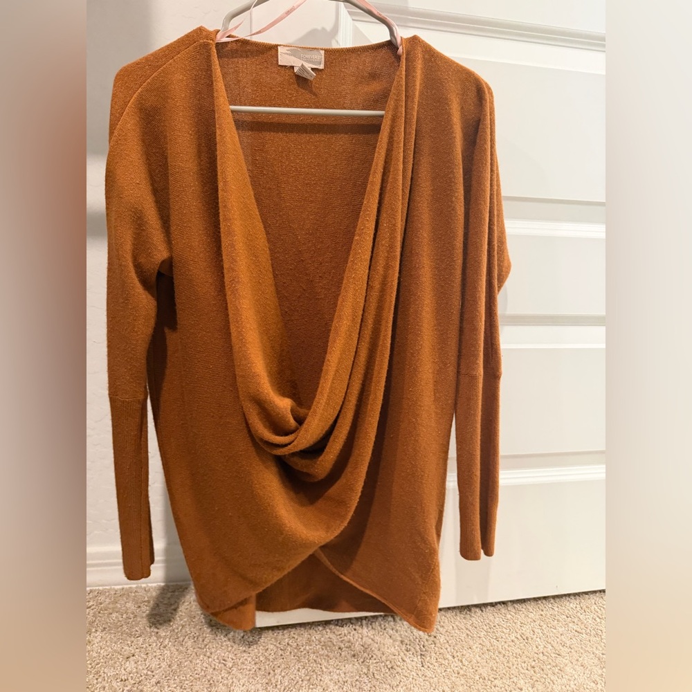 Women's Drape Front Sweater - Brown